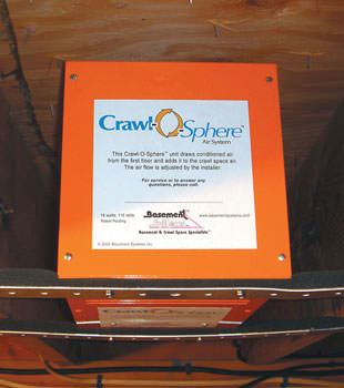 A ventilation fan installed for a crawl space in Munster