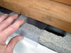 Clear plastic vapor barrier covering for block walls in Ottawa, Nepean, Orleans