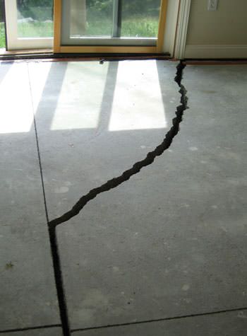 severely cracked foundation slab floor in Edwards
