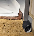 Perth installation of SilverGlo™ insulation with our crawl space pipe, drainage matting, floor insulation, and crawl space moisture barrier.