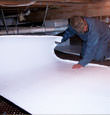 Smiths Falls insulation being installed in a crawl space.