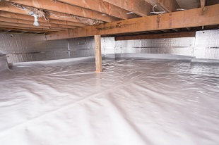 A complete crawl space vapor barrier in Smiths Falls installed by our contractors