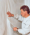 Smiths Falls, Ontario installation in progress of a crawl space vapor barrier