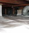 A Smiths Falls crawl space moisture system with a low ceiling