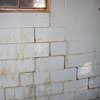 A cracked foundation wall near a window in a Maxville home