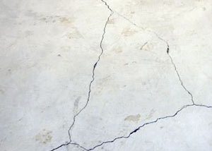 cracks in a slab floor consistent with slab heave in Manotick.