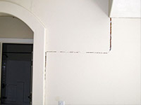 Drywall cracking due to foundation settlement in Elizabethtown