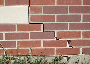 a foundation wall crack on a Carlsbad Springs home.