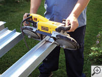 Cutting the wall brace system for an i-beam foundation repair in Arnprior