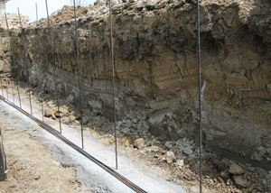 Soil layers exposed while excavating to construct a new foundation in Stittsville