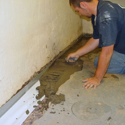 Testing a French drain system in a Stittsville home.