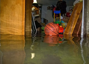 A flooded basement bedroom in Sarsfield