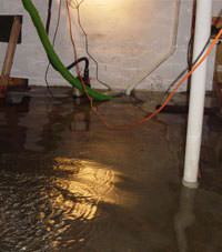 Several feet of floodwaters in a Munster basement