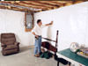 A basement wall covering for creating a vapor barrier on basement walls in Perth