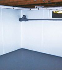 Plastic basement wall panels installed in a Renfrew, Ontario home